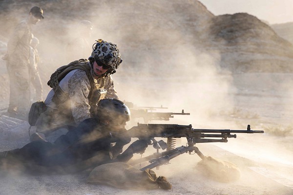 OMAN (February 19, 2023) – U.S. Marines assigned to Fleet Anti-Terrorism Security Team Central Command (FASTCENT) and members of the Royal Oman Police Special Task Unit participate in a live fire range as part of exercise Invincible Sentry 23 in Oman Feb. 19. IS23 is a recurring exercise held with different partner nations each year within U.S. Central Command’s area of responsibility to evaluate the readiness and capabilities of U.S. and Omani forces responding to a regional emergency. (U.S. Marine Corps photo by Staff Sgt. Benjamin McDonald)