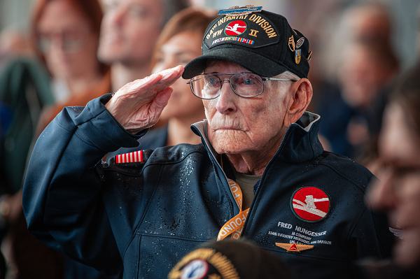 03 D Day landings Army veteran Fred Nungesser 84th Infantry Divison WWII Battle of the Bulge Support Our Troops