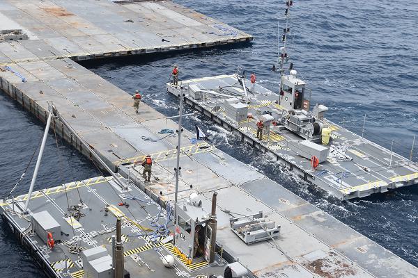 04 7th Transportation Brigade Army Navy bride Gaza MV Roy P Benavidez floating pier USAID humanitarian aid Support Our Troops