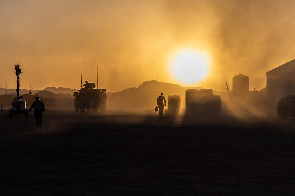 U.S. Marines and Sailors with 2nd Distribution Support Battalion, Combat Logistics Regiment 2, 2nd Marine Logistics Group, 4th Law Enforcement Battalion, Force Headquarters Group, U.S. Marine Corps Forces Reserve, Army Soldiers with 541st Division Sustainment Support Battalion, Sustainment Brigade, 1st Infantry Division, and members of the Royal Saudi Armed Forces, conduct for a long-range convoy during exercise Native Fury 24 at a Logistics Support Area established in the Kingdom of Saudi Arabia, May 8, 2024. Exercise Native Fury 24 is a key multi-lateral exercise sponsored by U.S. Central Command and executed by U.S. Marine Corps Forces Central Command in collaboration with the Kingdom of Saudi Arabia and the United Arab Emirates. This iteration emphasizes the strategic use of logistics and leverage the extensive network of roads and infrastructure across the Arabian Peninsula. (U.S. Marine Corps photo by Cpl. Alfonso Livrieri)