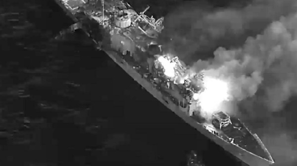 Pacific Ocean. (August 22, 2012): In this U.S. Navy photo, the decommissioned frigate USS Rodney M. Davis is fired upon and sunk during Rim of the Pacific (RIMPAC) exercises in the Southwest Pacific. These sinking exercises help member nations gain proficiency in tactics, targeting, and live firing against surface targets at sea.  Australians are alarmed at a recent cooperation agreement between China and the Solomon Islands that they fear could lead to Chinese military bases just 1,200 miles of their coast.